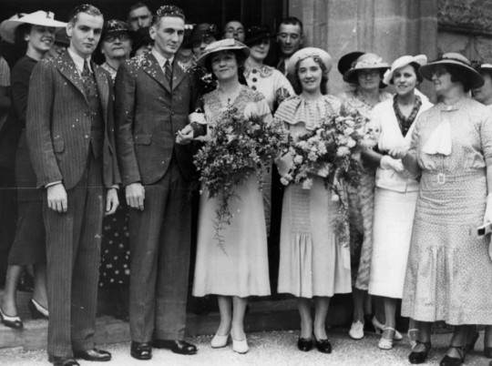 StateLibQld_1_157448_Josie_O'Flaherty_and_Bob_(Marshal^_or_Marten^)_on_their_wedding_day,_ca._1930s